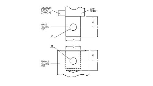 Rigid Coupling, Type Dm (0.5 in clevis pin)  to Cf (1/4 in clevis pin). (No incluye instalación ni capacitación de uso)